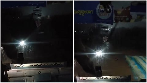 ಜೋರು ಮಳೆ, ಕೈಕೊಟ್ಟ ಹೆಡ್ ಲೈಟ್; ಮೊಬೈಲ್ ಟಾರ್ಚ್ ಬಳಸಿ ಕತ್ತಲು ರಸ್ತೆಯಲ್ಲಿ ಬಸ್ ಚಲಾಯಿಸಿದ KKRTC ಚಾಲಕ: Video Viral
