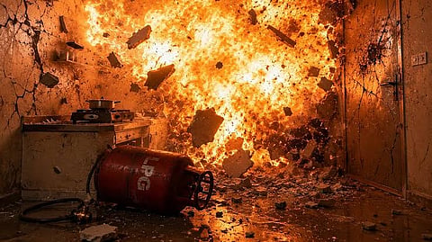 Four children among six injured as LPG leak sparks fire at house