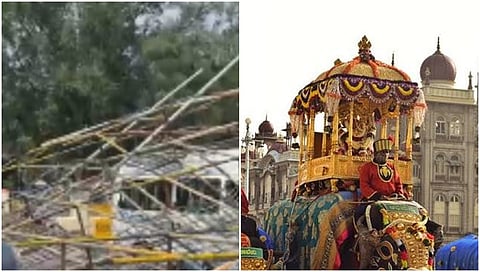Mysuru Dasara 2026: Illumination structure collapses on TT Vehicle