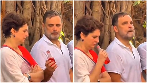 Rahul Gandhi offered Priyanka a sting cold drink
