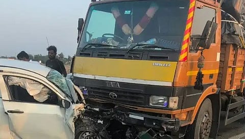 Four killed as car rams truck in Dharwad