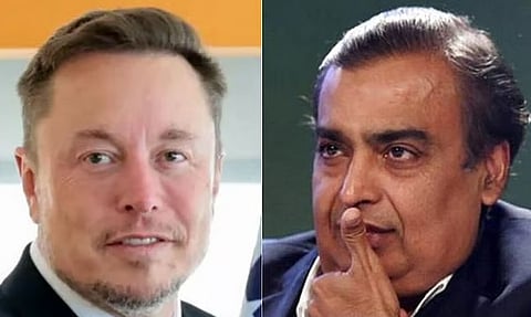 Elon Musk and Mukesh Ambani(File photo)