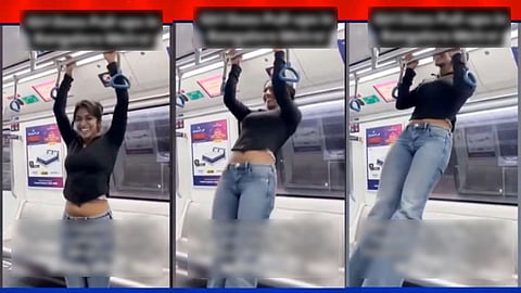 Womans Pull-Up Workout in Metro train