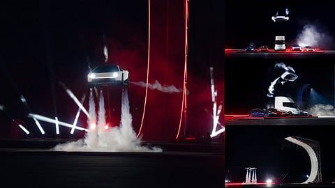 Elon Musk Unveils Flying Tesla Roadster With SpaceX Rocket Thrusters