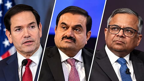 Rubio reaches Jamnagar, meets Adani, Chandrasekaran before leaving