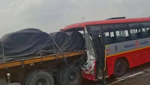 Two Killed, 15 Injured After KSRTC Bus Collides With Truck In Chitradurga