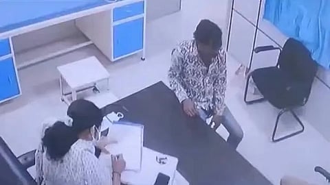 Accused patient in front of doctor 