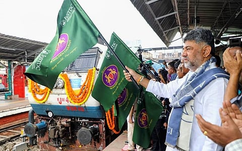 CM DK Shivakumar flags off the Golden Chariot luxury tourist train
