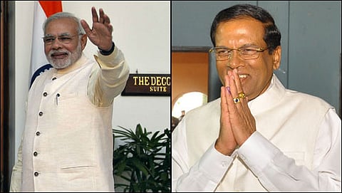 ಭಾರತ ಪ್ರಧಾನಿ ನರೇಂದ್ರ ಮೋದಿ ಮತ್ತು ಶ್ರೀಲಂಕಾ ಅಧ್ಯಕ್ಷ ಮೈತ್ರಿಪಾಲ ಸಿರಿಸೇನೆ (ಸಂಗ್ರಹ ಚಿತ್ರ)