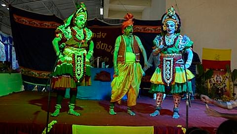 ಕಂಸ ವಧೆ ಯಕ್ಷಗಾನ ಪ್ರಸಂಗದ ದೃಶ್ಯ. ಚಿತ್ರ: ಅಂಬಿಕಾ ಪ್ರಸಾದ್