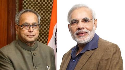 ಪ್ರಣಬ್ ಮುಖರ್ಜಿ-ನರೇಂದ್ರ ಮೋದಿ