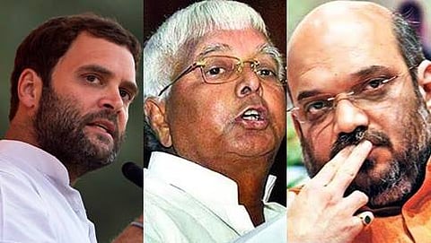 ರಾಹುಲ್ ಗಾಂಧಿ-ಲಾಲು ಪ್ರಸಾದ್ ಯಾದವ್-ಅಮಿತ್ ಶಾ