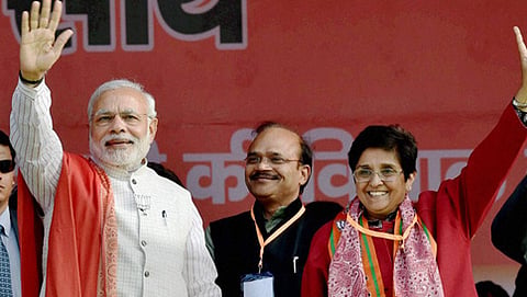 ನರೇಂದ್ರ ಮೋದಿ ಮತ್ತು ಕಿರಣ್ ಬೇಡಿ (ಸಂಗ್ರಹ ಚಿತ್ರ)