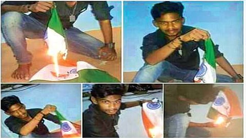 ರಾಷ್ಟ್ರಧ್ವಜಕ್ಕೆ ಬೆಂಕಿ ಪ್ರಕರಣದ ಆರೋಪಿ ದಿಲೀಪನ್ ಮಹೇಂದ್ರನ್ (ಚಿತ್ರಕೃಪೆ: ಫೇಸ್ ಬುಕ್)