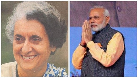 ಮಾಜಿ ಪ್ರಧಾನಿ ಇಂದಿರಾ ಗಾಂಧಿ-ಪ್ರಧಾನಿ ನರೇಂದ್ರ ಮೋದಿ
