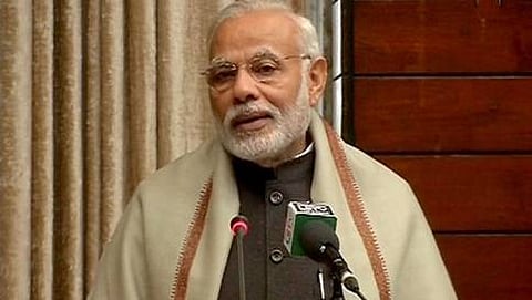 'ಭಾರತೀಯ ಸಂವಿಧಾನ ರಚನೆ' ಮತ್ತು 'ಭಾರತ ಸಂವಿಧಾನ' ಪರಿಷೃತ ಆವೃತ್ತಿ ಪುಸ್ತಕ ಬಿಡುಗಡೆ ಸಮಾರಂಭದಲ್ಲಿ ಮಾತನಾಡುತ್ತಿರುವ ಪ್ರಧಾನಮಂತ್ರಿ ನರೇಂದ್ರ ಮೋದಿ