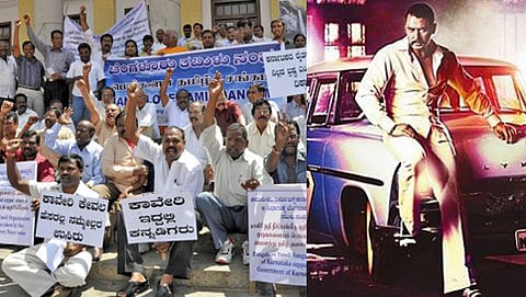 ಮಂಡ್ಯದಲ್ಲಿ ಪ್ರತಿಭಟನೆ ಹಾಗೂ ನಟ ದರ್ಶನ್ (ಸಂಗ್ರಹ ಚಿತ್ರ)