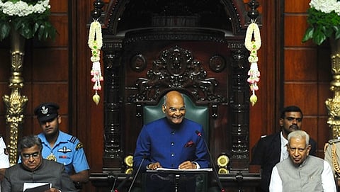 ಜಂಟಿ ಸದನ ಉದ್ದೇಶಿಸಿ ಮಾತನಾಡುತ್ತಿರುವ ರಾಷ್ಟ್ರಪತಿ ಕೋವಿಂದ್