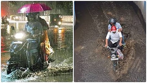 ನಿನ್ನೆ ರಾತ್ರಿ ಸುರಿದ ಧಾರಾಕಾರ ಮಳೆಗೆ ಕಂಡುಬಂದ ದೃಶ್ಯ