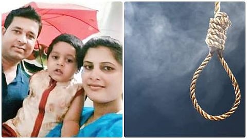 ಡೆತ್ ನೋಟ್ ಬರೆದಿಟ್ಟು ಆತ್ಮಹತ್ಯೆ ಮಾಡಿಕೊಂಡ ಪ್ರಮೋದ್ ತನ್ನ ಪತ್ನಿ ಹಾಗೂ ಪುತ್ರನೊಂದಿಗೆ ತೆಗೆಸಿಕೊಂಡಿದ್ದ ಚಿತ್ರ