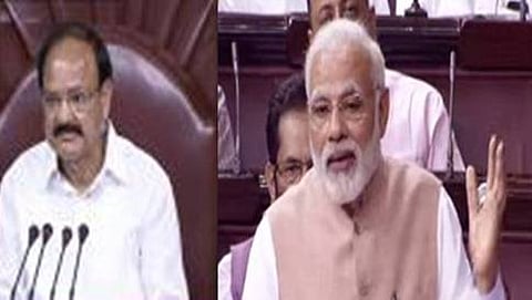 ಉಪ ರಾಷ್ಟ್ರಪತಿ ನಾಯ್ಡು ಅವರಿಗೆ ರಾಜ್ಯಸಭೆಯಲ್ಲಿ ಸ್ವಾಗತ ಕೋರಿದ ಪ್ರಧಾನಿ ಮೋದಿ