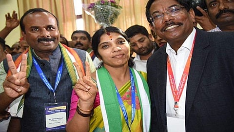 ಬಿಬಿಎಂಪಿ ಮೇಯರ್ ಸಂಪತ್ ರಾಜ್ ಮತ್ತು ಉಪ ಮೇಯರ್ ಪದ್ಮಾವತಿ ನರಸಿಂಹಮೂರ್ತಿ