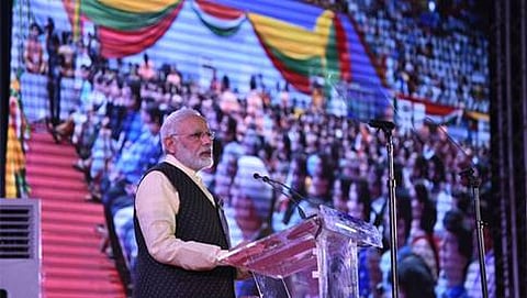 ಮ್ಯಾನ್ಮಾರ್'ನಲ್ಲಿ ಭಾರತೀಯರನ್ನು ಉದ್ದೇಶಿಸಿ ಭಾಷಣ ಮಾಡಿದ ಪ್ರಧಾನಮಂತ್ರಿ ನರೇಂದ್ರ ಮೋದಿ