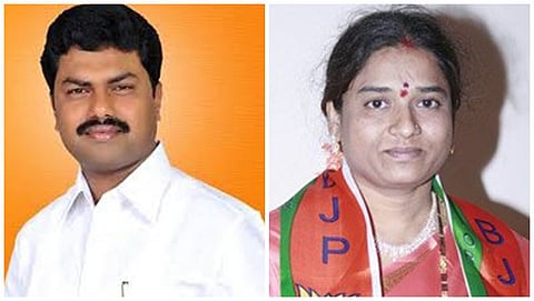 ಬಿಜೆಪಿ ಅಭ್ಯರ್ಥಿಗಳಾದ ಬಿ.ವೈ ರಾಘವೇಂದ್ರ ಮತ್ತು ಜೆ,ಶಾಂತ