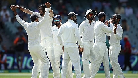 ಪಂದ್ಯ ಗೆದ್ದ ಸಂಭ್ರಮದಲ್ಲಿ ಟೀಂ ಇಂಡಿಯಾ