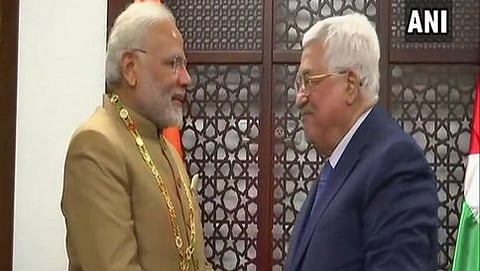 ಪ್ರಧಾನಿ ನರೇಂದ್ರ ಮೋದಿ ಮತ್ತು ಪ್ಯಾಲೆಸ್ತೀನ್ ಅಧ್ಯಕ್ಷ ಮಹಮೊದ್ ಅಬ್ಬಾಸ್