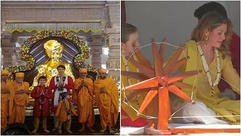 ಕೆನಡಾ ಪ್ರಧಾನಮಂತ್ರಿ ಜಸ್ಟಿನ್ ಟ್ರುಡ್ಯೂ ಕುಟುಂಬ ಇಂದು ಗುಜರಾತಿನ  ಅಕ್ಷರಧಾಮ ದೇವಸ್ಥಾನ ಹಾಗೂ ಸಬರಮತಿ ಆಶ್ರಮಕ್ಕೆ  ಭೇಟಿ ನೀಡಿತ್ತು.