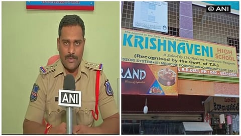 ಮೀರ್ ಪೇಟೆಯ ಠಾಣೆಯ ಮುಖ್ಯಾಧಿಕಾರಿ  ಎ. ಮನಮೋಹನ್  ಹಾಗೂ ಶಾಲೆಯ ಚಿತ್ರ