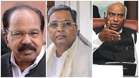 ಸಿದ್ದರಾಮಯ್ಯ ಮಲ್ಲಿ ಕಾರ್ಜುನ ಖರ್ಗೆ, ಮತ್ತು ವೀರಪ್ಪ ಮೊಯ್ಲಿ