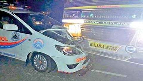 ಅಪಘಾತಕ್ಕೊಳಗಾಗಿದ್ದ ಕಾರು
