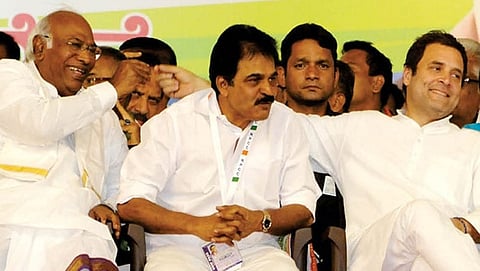 ಮಲ್ಲಿಕಾರ್ಜುನ ಖರ್ಗೆ-ಕೆಸಿ ವೇಣುಗೋಪಾಲ್-ರಾಹುಲ್ ಗಾಂಧಿ