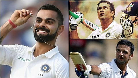 ವಿರಾಟ್ ಕೊಹ್ಲಿ, ಸಚಿನ್ ತೆಂಡೂಲ್ಕರ್, ರಾಹುಲ್ ದ್ರಾವಿಡ್