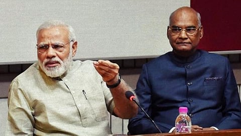 ರಾಷ್ಟ್ರಪತಿ ರಾಮನಾಥ್ ಕೋವಿಂದ್ ಹಾಗೂ ಪ್ರಧಾನಮಂತ್ರಿ ನರೇಂದ್ರ ಮೋದಿ