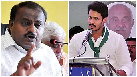 ಸಿಎಂ ಹೆಚ್ ಡಿ ಕುಮಾರಸ್ವಾಮಿ ಮತ್ತು ನಿಖಿಲ್ ಕುಮಾರ್