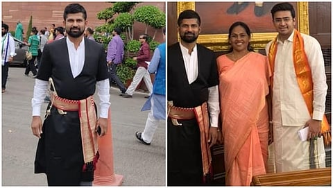 ಸಂಸದೆ ಶೋಭಾ ಕರಂದ್ಲಾಜೆ ಅವರೊಂದಿಗೆ ಪ್ರತಾಪ್ ಸಿಂಹ ಮತ್ತು ತೇಜಸ್ವಿ ಸೂರ್ಯ