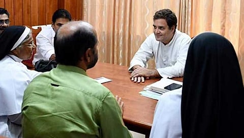 ಕೇರಳದ ವಯನಾಡಿನಲ್ಲಿ ಕಾಂಗ್ರೆಸ್ ಅಧ್ಯಕ್ಷ ರಾಹುಲ್ ಗಾಂಧಿ