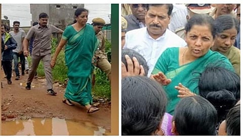 ನೆರೆಪೀಡಿತ ಬೆಳಗಾವಿಗೆ ಕೇಂದ್ರ ವಿತ್ತ ಸಚಿವರ ಭೇಟಿ