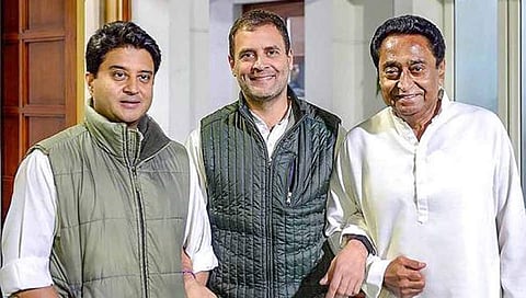 ಜ್ಯೋತಿರಾದಿತ್ಯ ಸಿಂಧ್ಯಾ, ರಾಹುಲ್ ಗಾಂಧಿ, ಕಮಲ್ ನಾಥ್ (ಸಂಗ್ರಹ ಚಿತ್ರ)