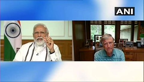 ವಿಡಿಯೊ ಕಾನ್ಫರೆನ್ಸ್ ಸಂವಾದದಲ್ಲಿ ಪಿಎಂ ನರೇಂದ್ರ ಮೋದಿ ಮತ್ತು ಬಿಲ್ ಗೇಟ್ಸ್