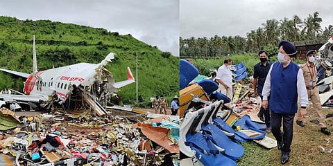 ವಿಮಾನ ದುರಂತ ನಡೆದ ಸ್ಥಳಕ್ಕೆ ಕೇಂದ್ರ ಸಚಿವ ಹರ್ದೀಪ್ ಸಿಂಗ್ ಪುರಿ ಭೇಟಿ