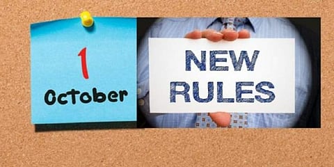Income tax rule changes effective from October 1