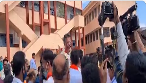 ಸುಜಾ ಕುಶಾಲಪ್ಪ ಗೆಲುವಿನ ಸಂಭ್ರಮಾಚರಣೆ