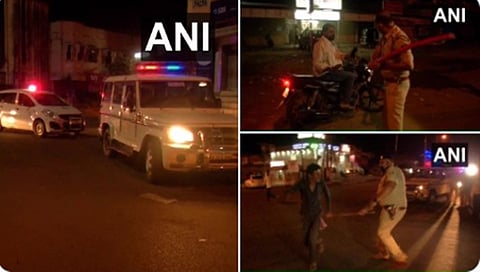 ಎಲ್ಲೆಂದರಲ್ಲಿ ಓಡಾಡುತ್ತಿದ್ದವರಿಗೆ ಲಾಠಿ ರುಚಿ ತೋರಿಸುತ್ತಿರುವ ಪೊಲೀಸರು