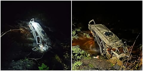 ಕಂದಕಕ್ಕೆ ಉರುಳಿಬಿದ್ದ ವಾಹನ