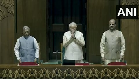 ನೂತನ ಸಂಸತ್ ಭವನದಲ್ಲಿ ಪ್ರಧಾನಿ ಮೋದಿ.