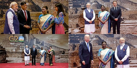 ರಾಜಧಾನಿ ದೆಹಲಿಯಲ್ಲಿ ನಡೆಯುತ್ತಿರುವ G20 ಶೃಂಗಸಭೆಯಲ್ಲಿ ಬೆಳಗ್ಗಿನಿಂದಲೂ ಸತತ ಕಾರ್ಯಕ್ರಮಗಳಲ್ಲಿ ಪಾಲ್ಗೊಂಡಿದ್ದ ವಿಶ್ವ ನಾಯಕರಿಗೆ ರಾತ್ರಿ ಭಾರತದ ರಾಷ್ಟ್ರಪತಿ ದ್ರೌಪದಿ ಮುರ್ಮು ಮತ್ತು ಪ್ರಧಾನಿ ನರೇಂದ್ರ ಮೋದಿ ವಿಶೇಷ ಔತಣಕೂಟ ಏರ್ಪಡಿಸಿದ್ದಾರೆ.